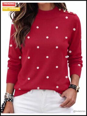 Mock Neck Long Sleeve Pullover Sweater with Shoulder Buttons